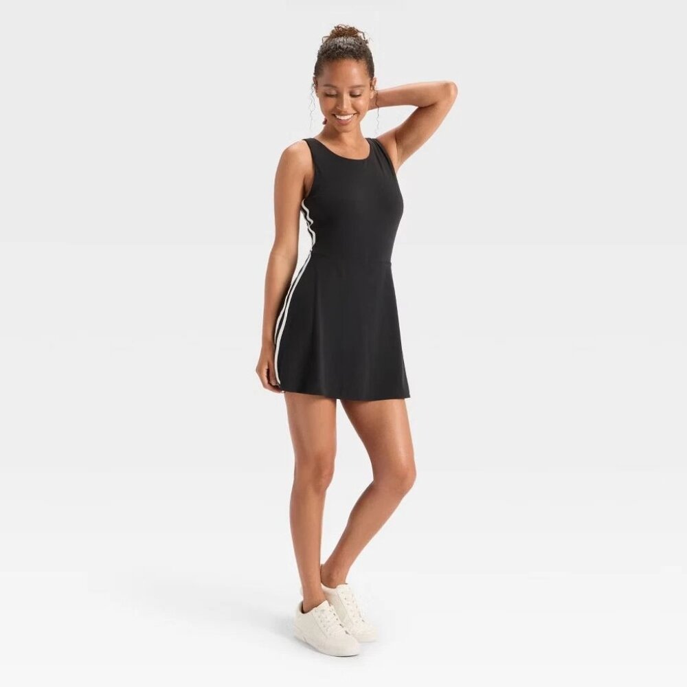 NEW JoyLab Women's Knit Sporty Contrast Active Dress - Black - Size XXL - Picture 12 of 12